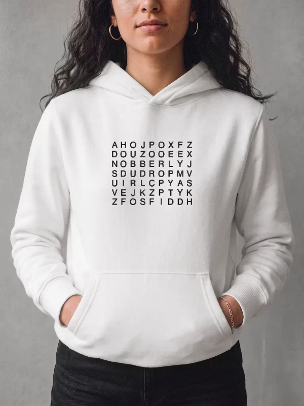 Sudadera Bordada Personalizada Sopa de letras